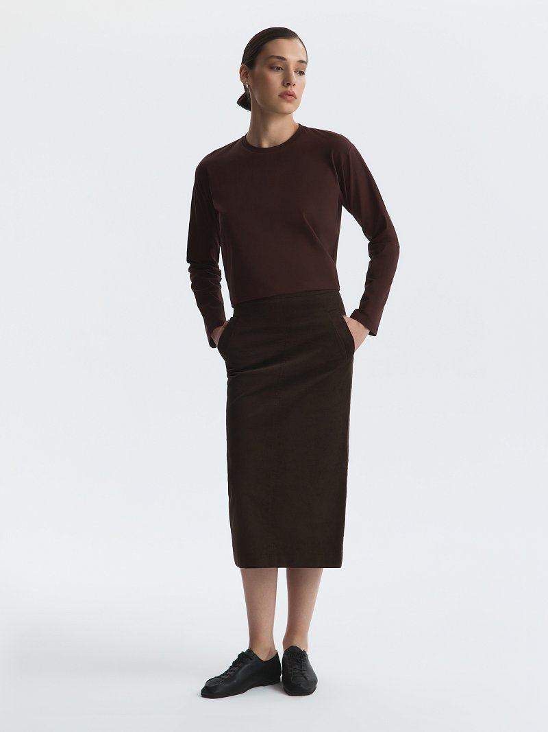 Вельветовая юбка-миди