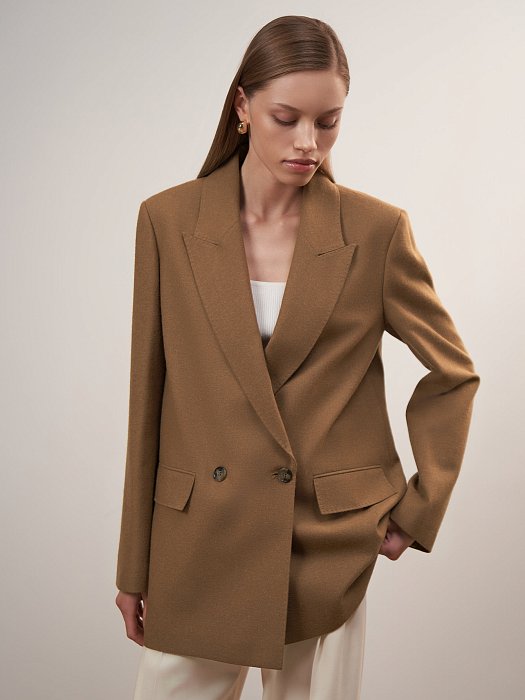 Прямой жакет из смесовой шерсти: фото №2