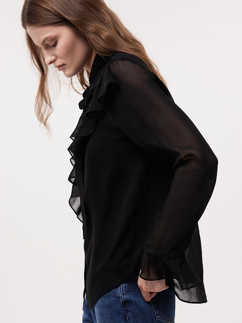 Блуза со съемным бантом