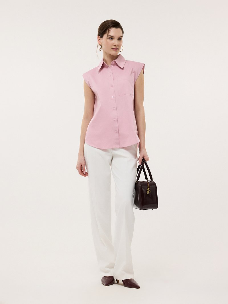 Хлопковая рубашка без рукавов