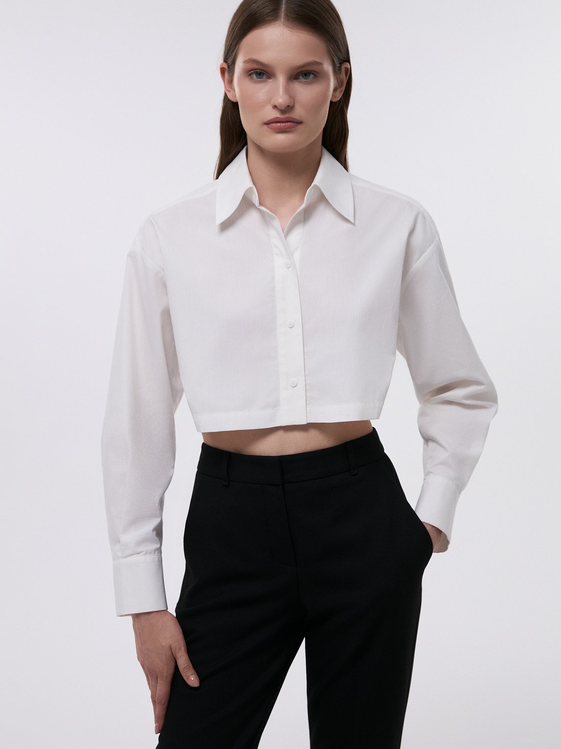 Укороченная рубашка со шнуровкой: фото №1