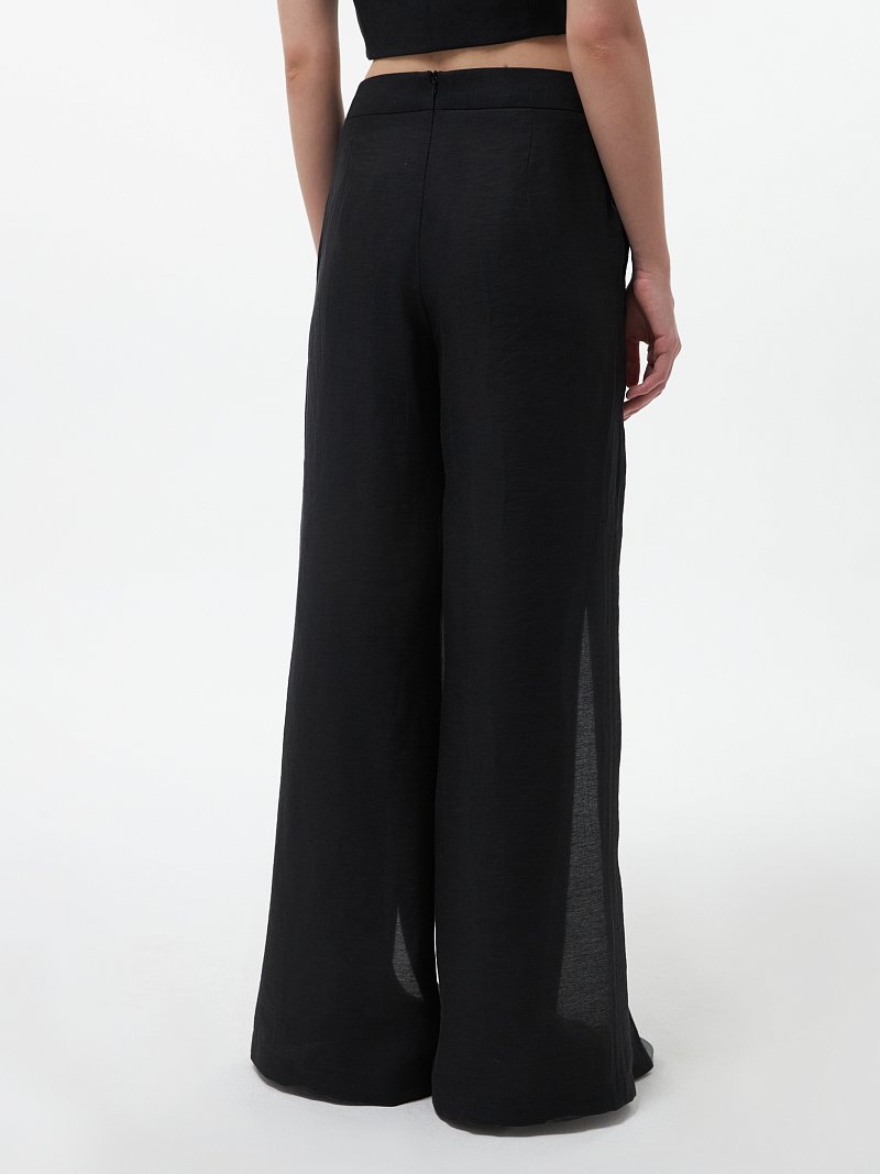 Брюки из конопляной ткани с разрезами