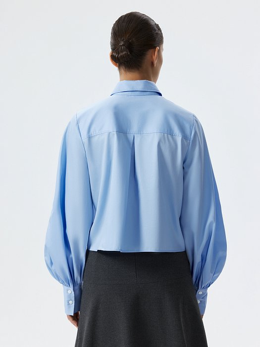 Укороченная рубашка из хлопка: фото №4