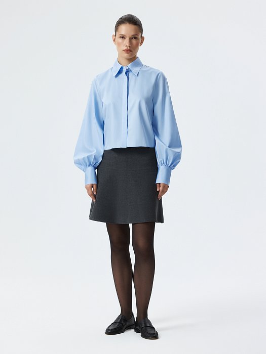 Укороченная рубашка из хлопка: фото №6