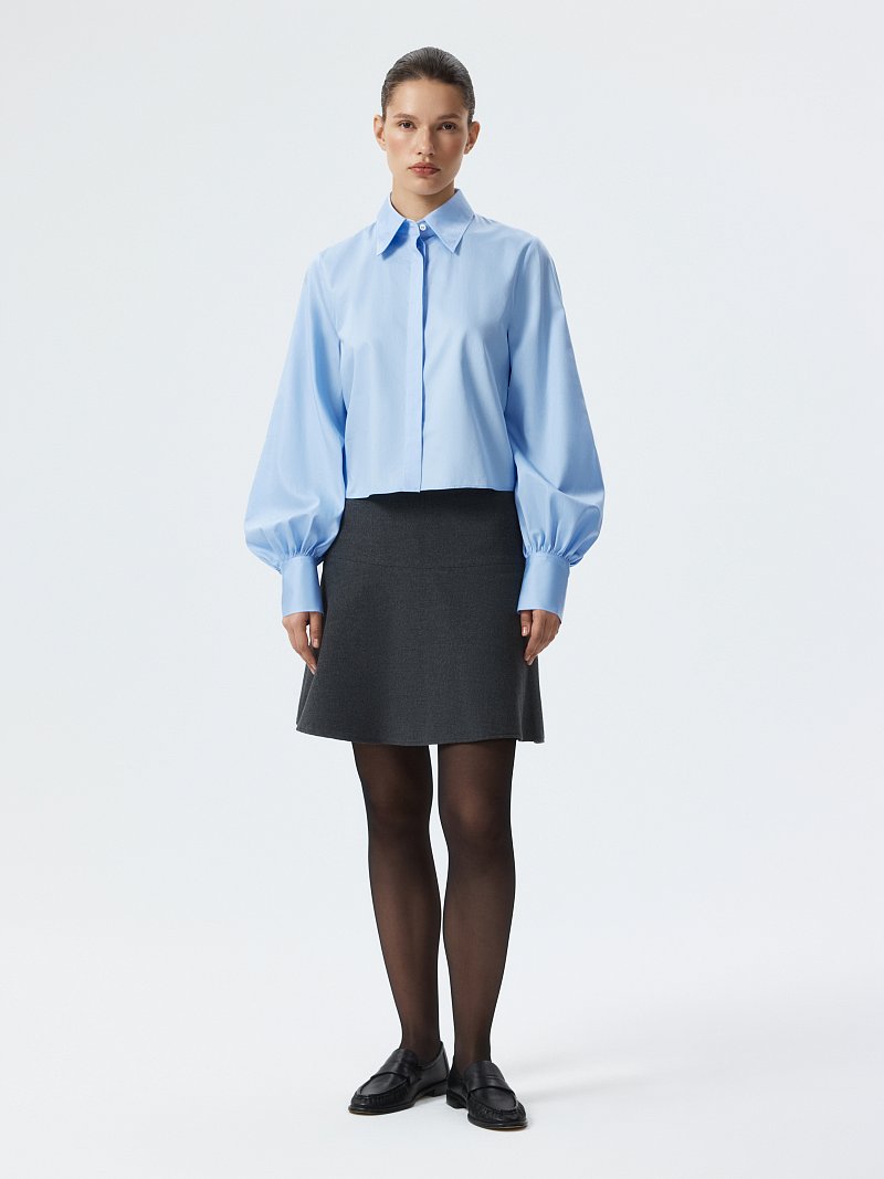 Укороченная рубашка из хлопка