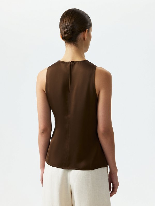 Атласный топ прямого кроя