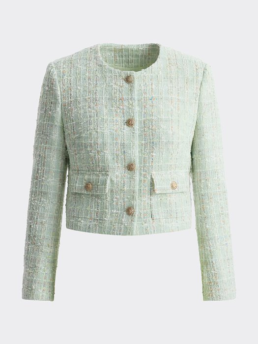 Укороченный жакет из букле: фото №7