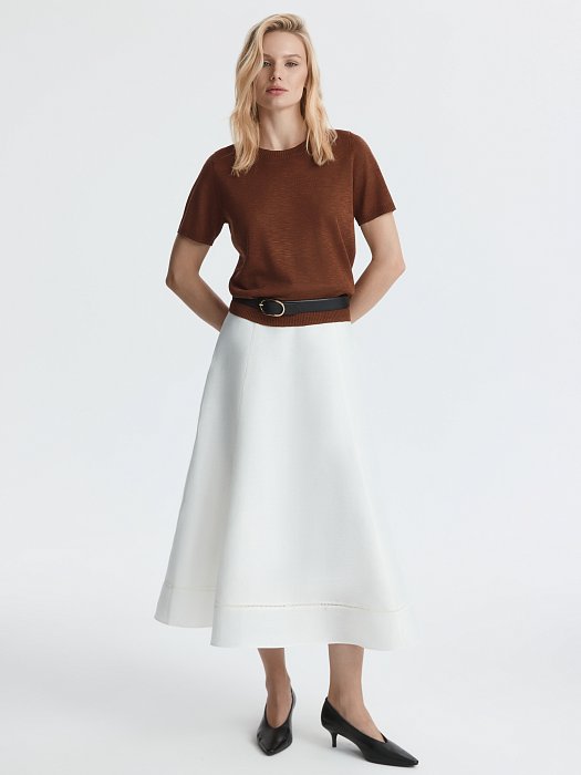 Расклешенная юбка изо льна (Р158): фото №6