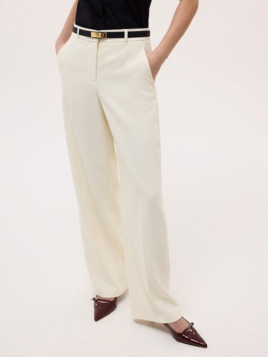 Широкие брюки с высокой посадкой: фото №2