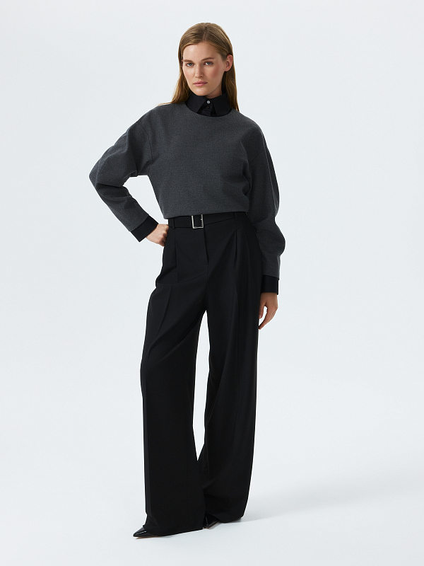 Широкие брюки с поясом