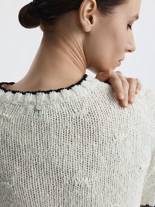 Джемпер с короткими рукавами из хлопка: фото №4