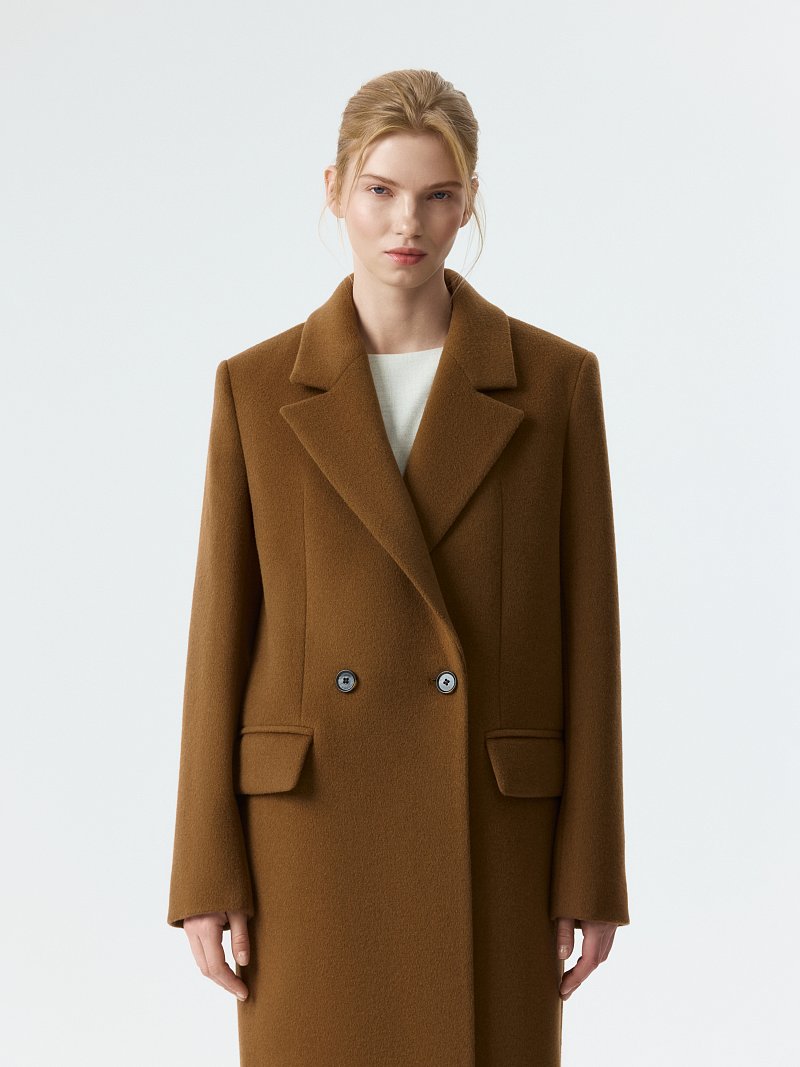 Прямое пальто из шерсти