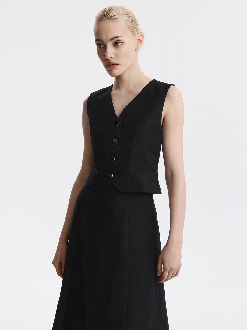 Приталенный жилет изо льна
