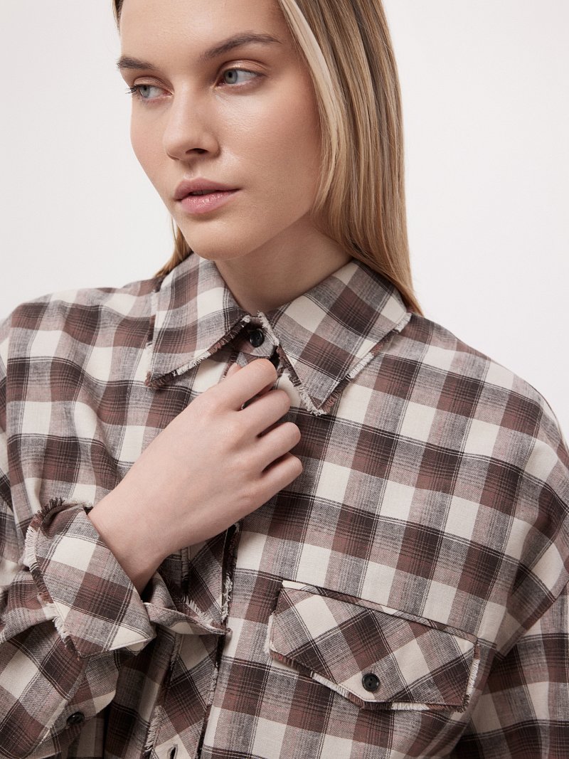 Клетчатая рубашка со льном
