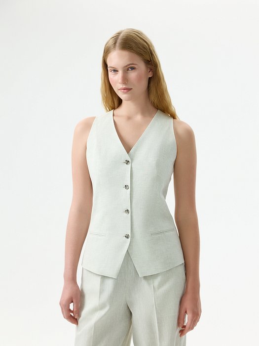 Жилет из хлопка и льна: фото №2