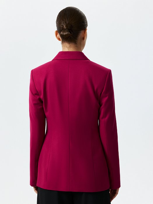 Приталенный двубортный жакет: фото №5