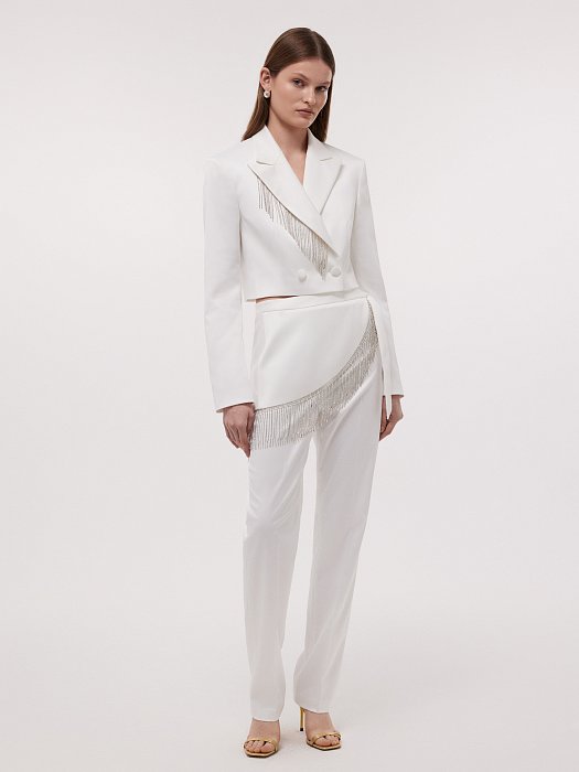 Атласный жакет со съемными стразами: фото №3