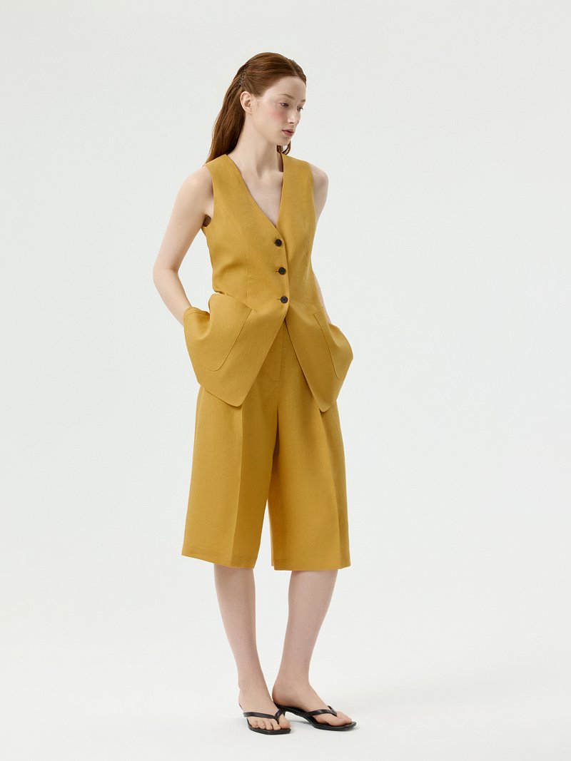 Удлиненный жилет из 100% льна