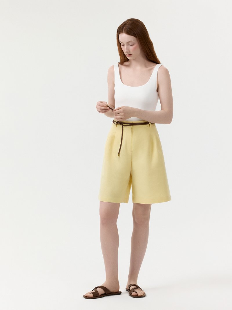 Шорты из хлопка и льна