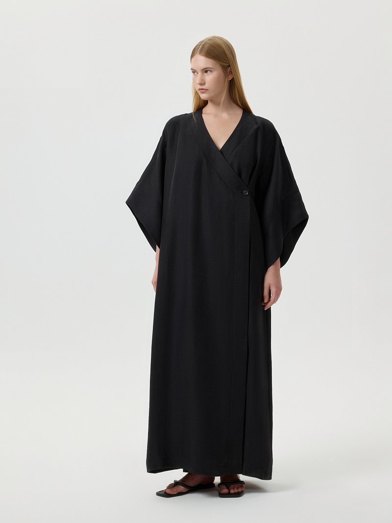 Платье-кимоно из конопляной ткани