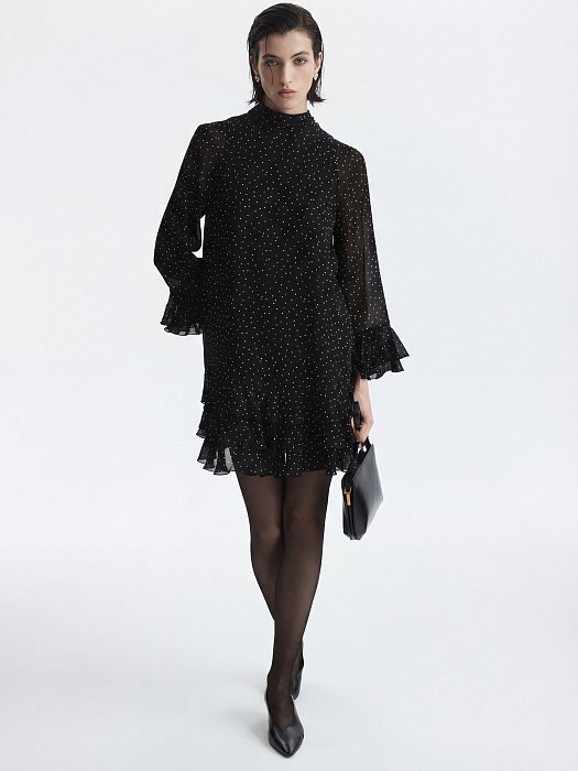 Шифоновое платье с воланами (Р158): фото №4