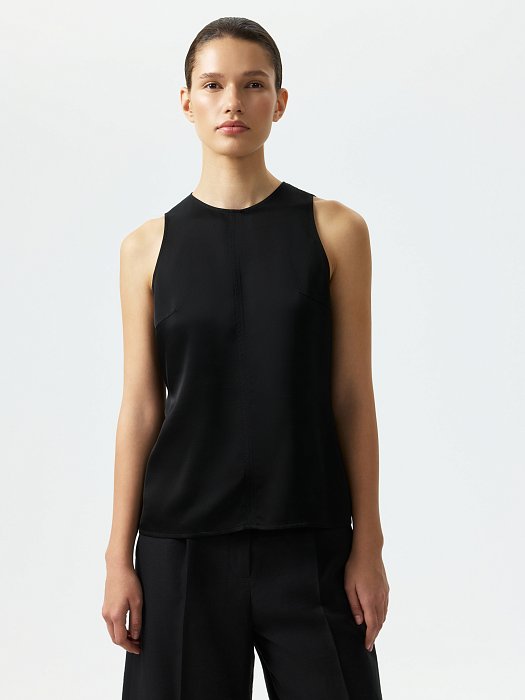 Атласный топ прямого кроя: фото №3