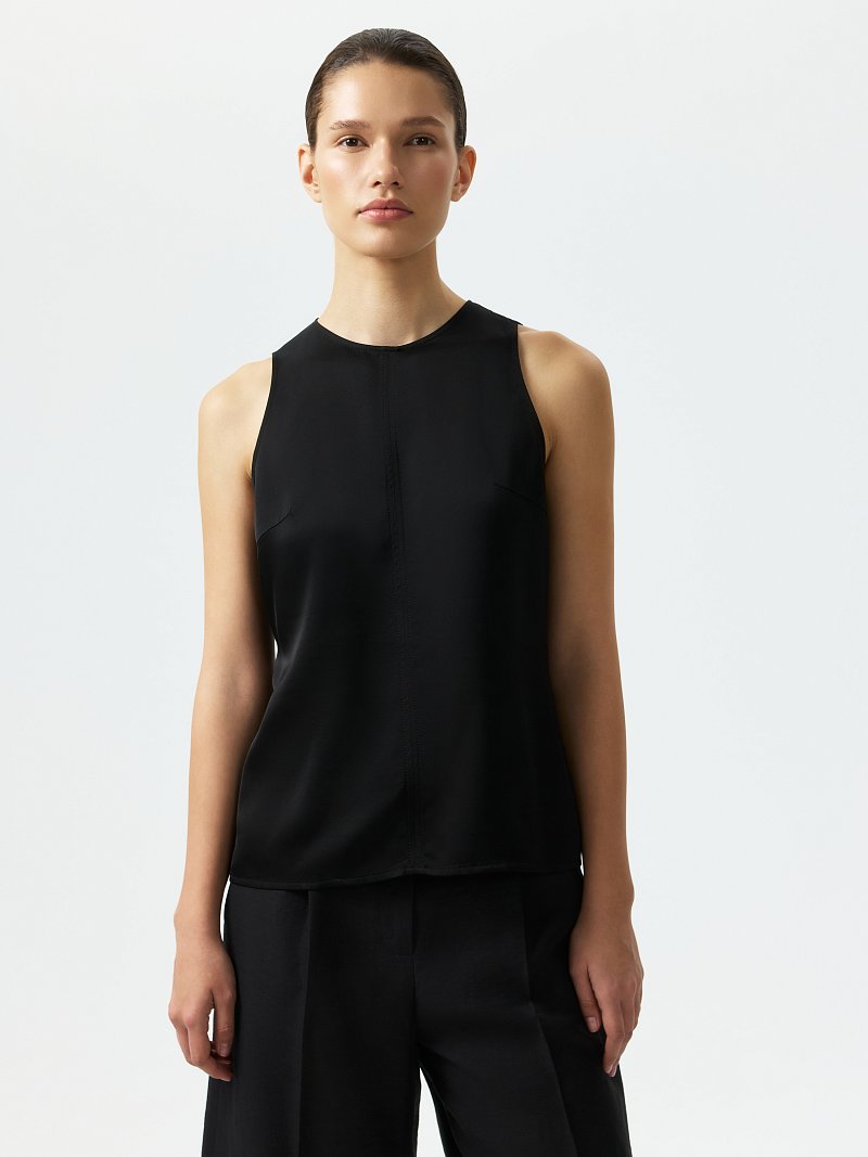 Атласный топ прямого кроя