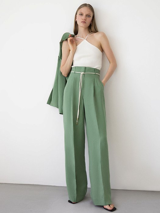 Удлиненные брюки со льном: фото №7
