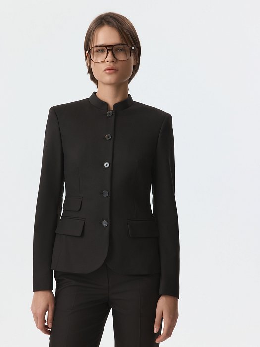 Приталенный жакет со стойкой: фото №3