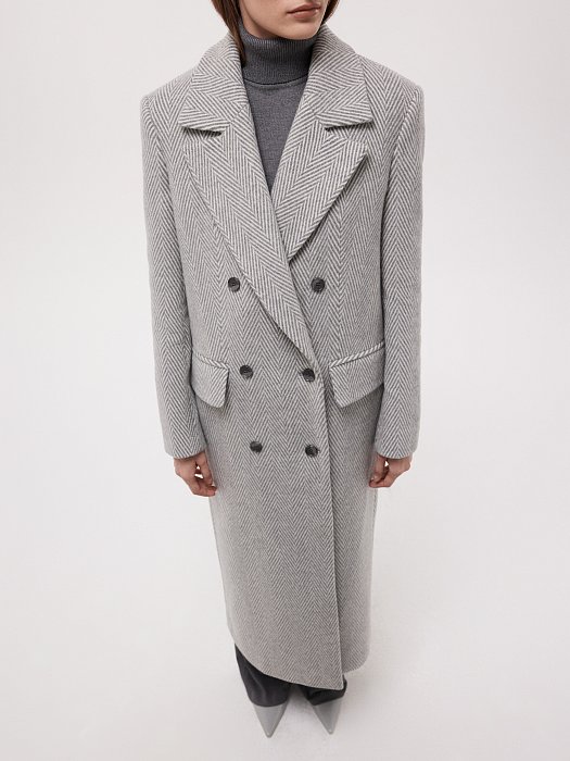 Пальто с шерстью «в елочку»: фото №2