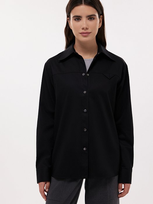 Хлопковая рубашка на кнопках: фото №2