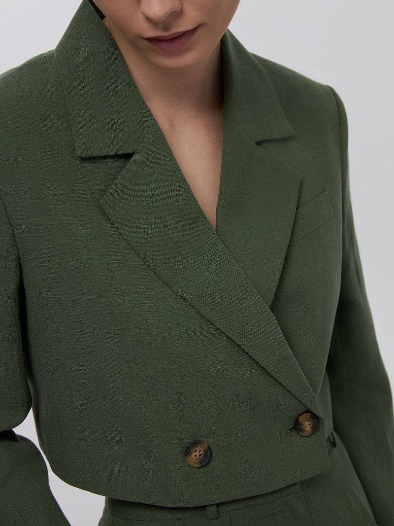 Укороченный жакет со льном