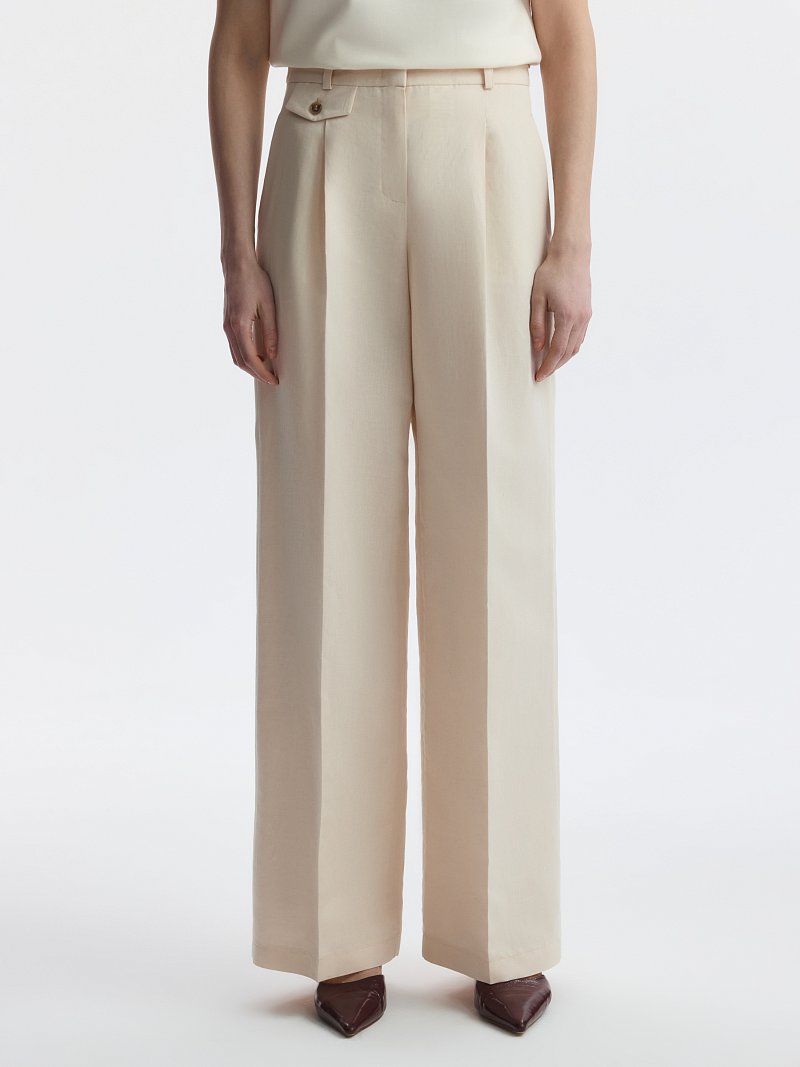 Брюки из хлопка и льна