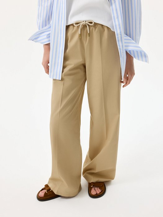 Брюки из хлопка на кулиске: фото №4