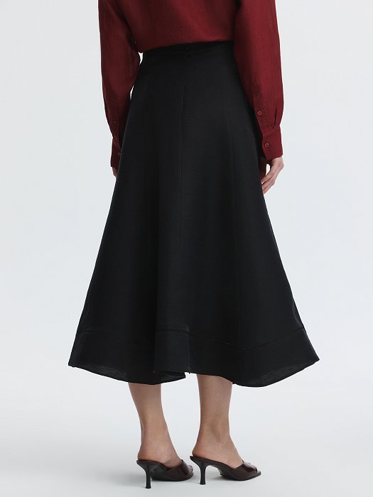 Расклешенная юбка изо льна (Р158): фото №8