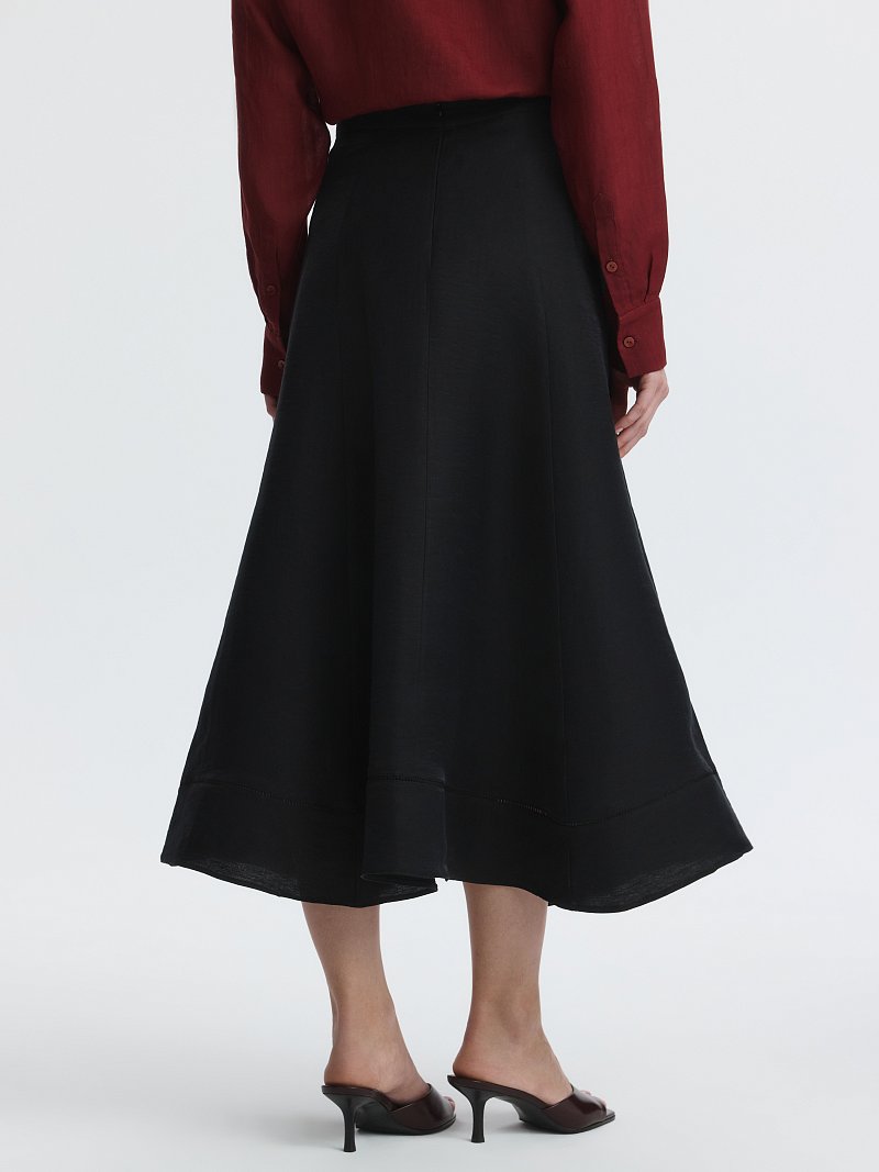 Расклешенная юбка изо льна (Р158)