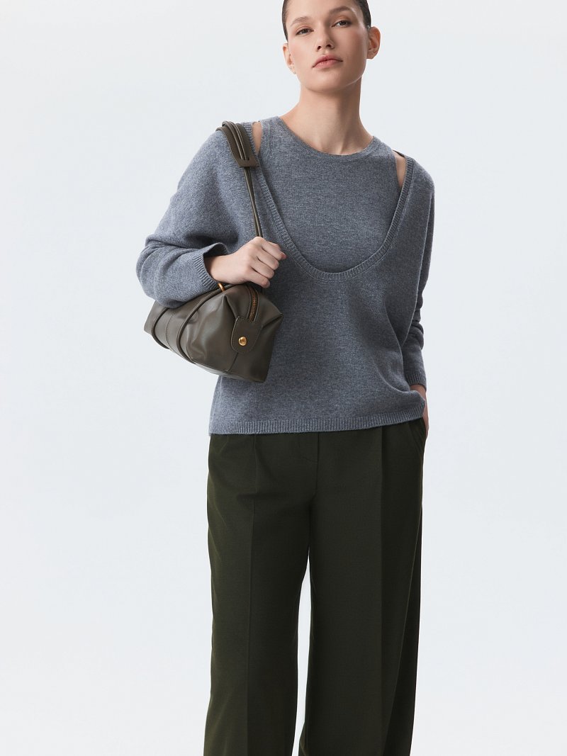 Широкие брюки из фланели