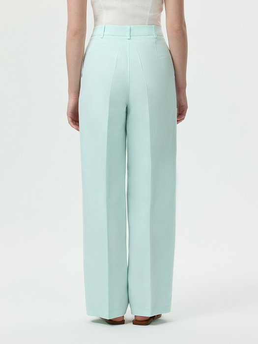 Классические брюки из хлопка и льна: фото №4