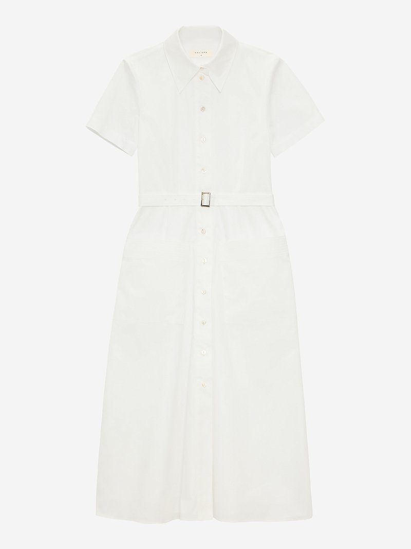 Расклешенное платье-рубашка