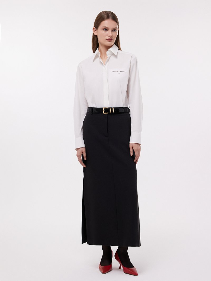 Хлопковая рубашка на потайной застежке