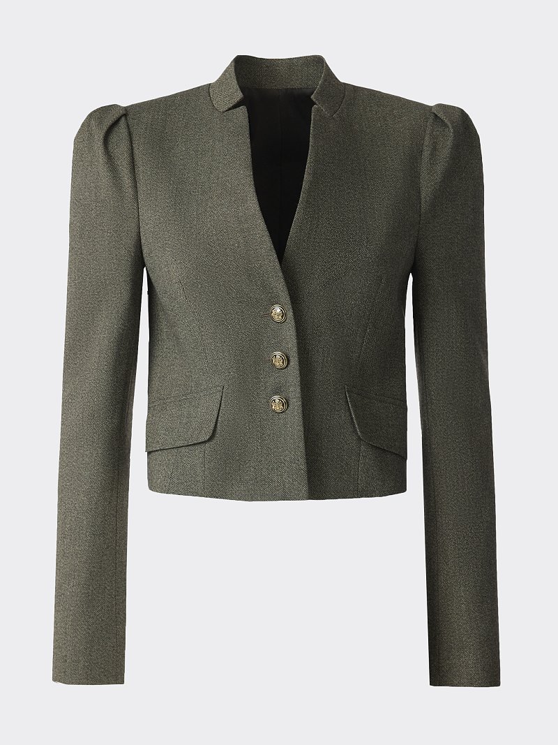 Укороченный жакет со стойкой