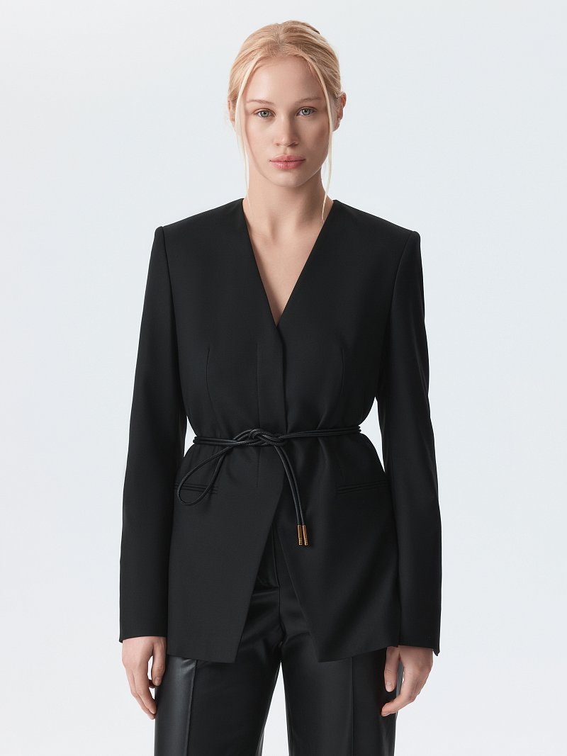 Прямой жакет без лацканов (Р158)