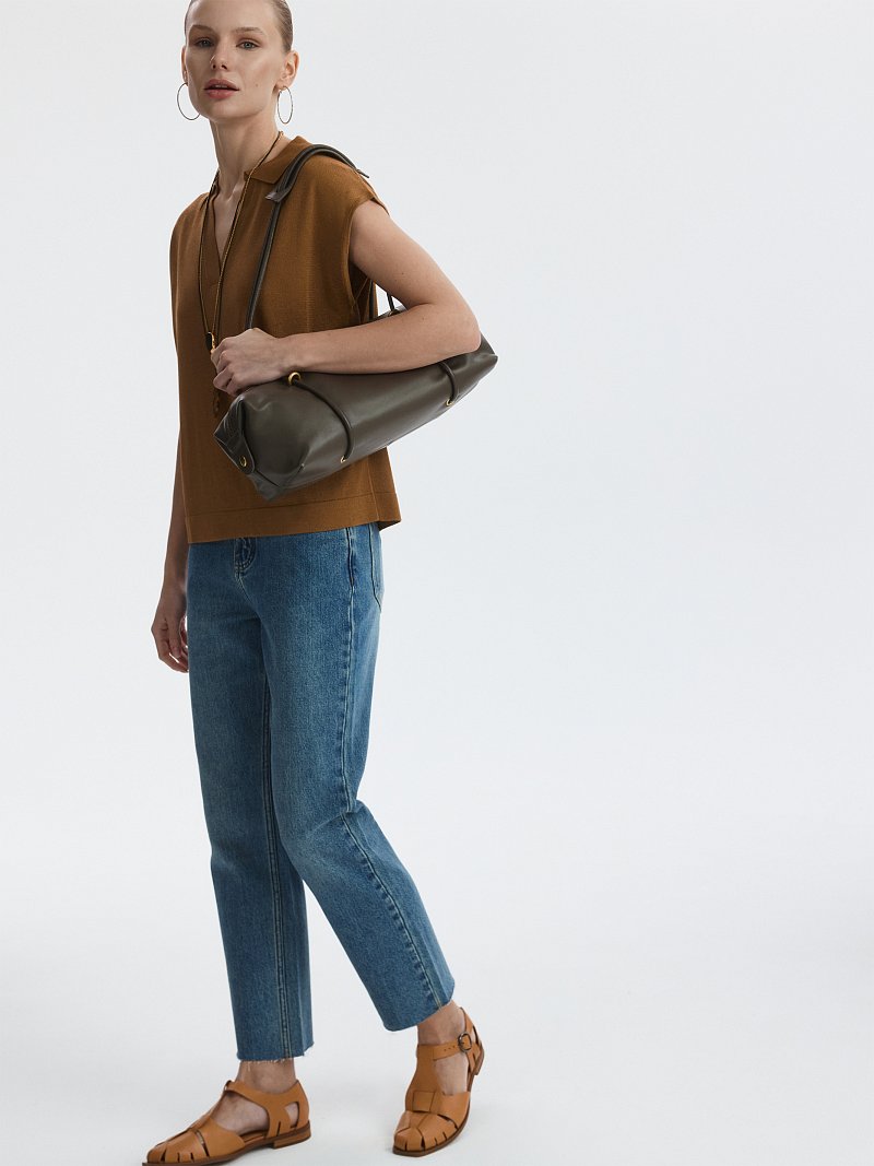 Вязаное поло из вискозы