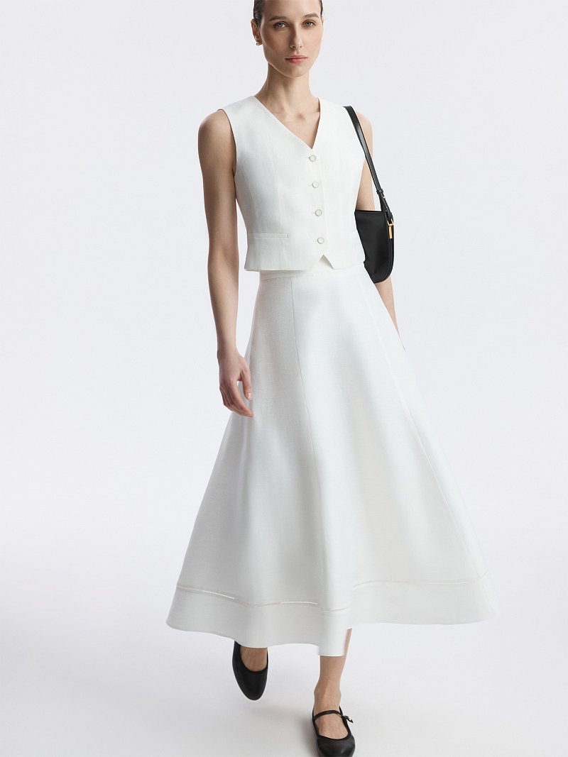 Приталенный жилет изо льна