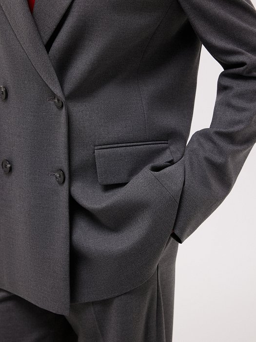 Прямой двубортный жакет: фото №3