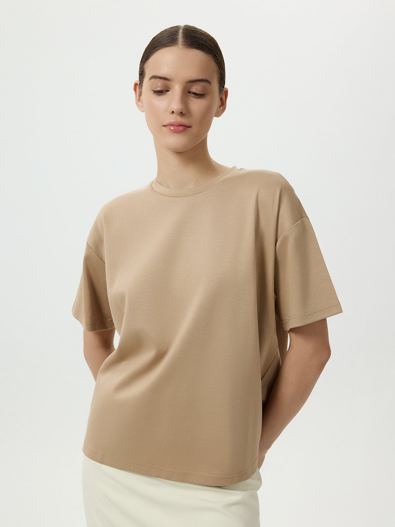 Однотонная футболка из 100% хлопка 