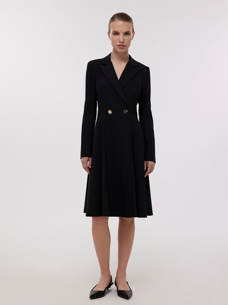 Платье на запах из костюмной ткани