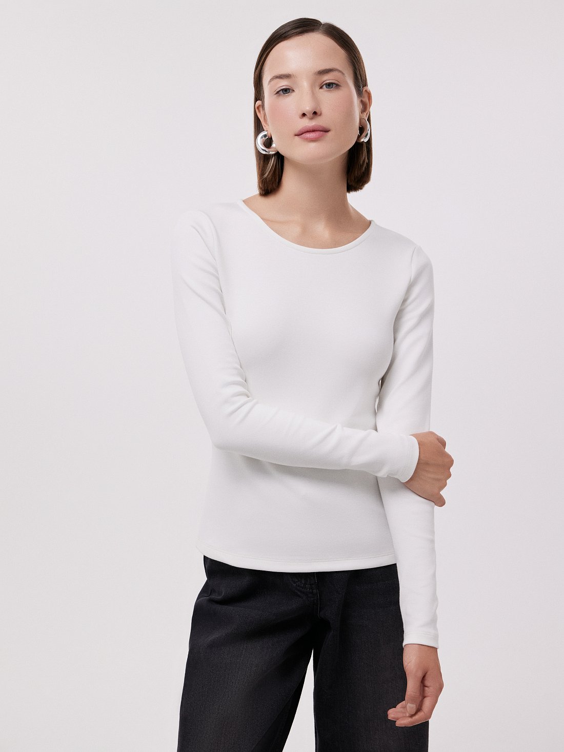 Лонгслив из плотного трикотажа: фото №1