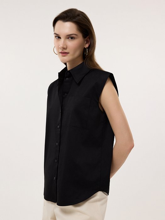 Хлопковая рубашка без рукавов: фото №2