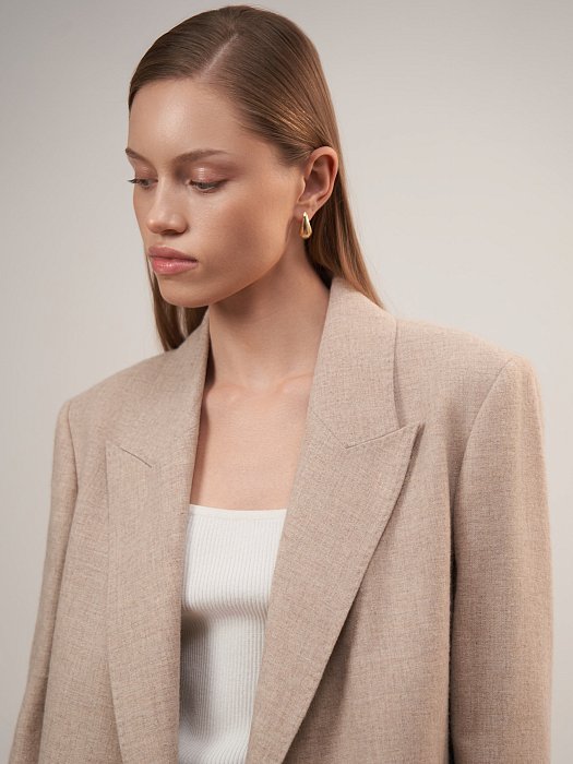 Прямой жакет из смесовой шерсти: фото №5